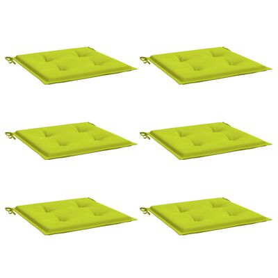 vidaXL Coussins de chaise de jardin lot de 6 vert vif 50x50x3 cm