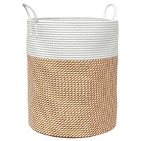 vidaXL Panier de rangement marron et blanc Ø38x46 cm coton