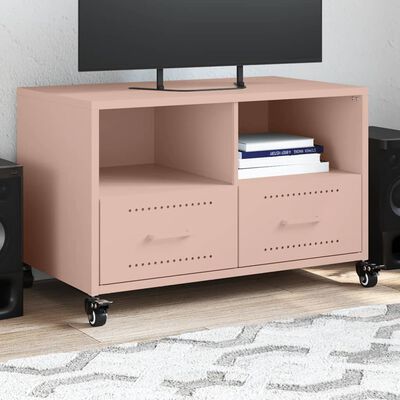 vidaXL Meuble TV rose 68x39x43,5 cm acier