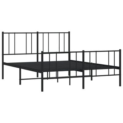 vidaXL Cadre de lit métal sans matelas avec pied de lit noir 140x200cm