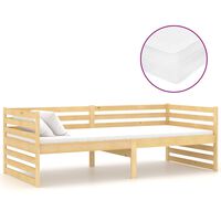 vidaXL Lit de repos avec matelas 90x200 cm Bois de pin massif