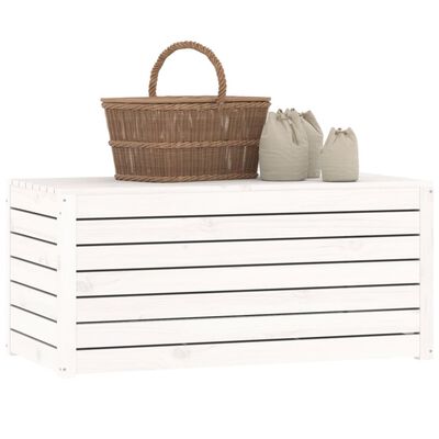 vidaXL Boîte de jardin blanc 101x50,5x46,5 cm bois massif de pin