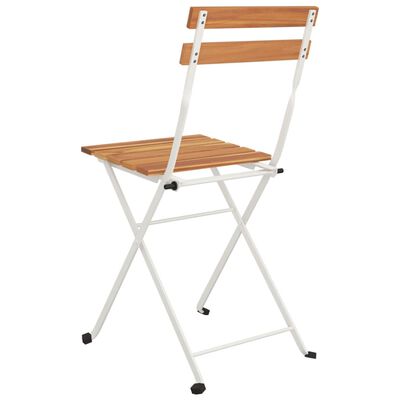 vidaXL Chaises de bistrot pliantes lot de 6 Bois d'acacia solide acier