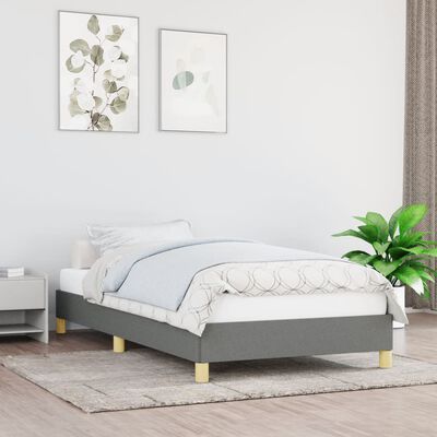 vidaXL Cadre de lit sans matelas gris foncé 100x200 cm tissu