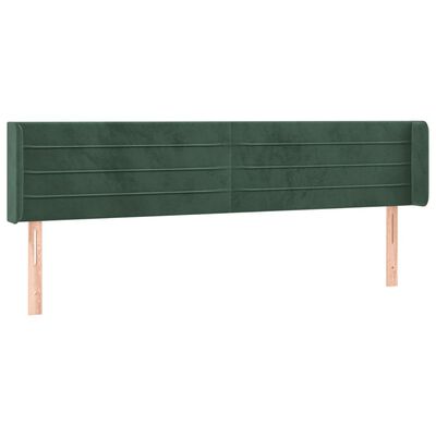 vidaXL Tête de lit à LED Vert foncé 203x16x78/88 cm Velours