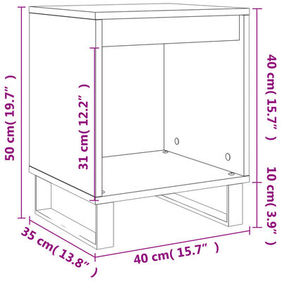 vidaXL Tables de chevet 2 pcs blanc 40x35x50 cm bois d’ingénierie