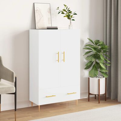 vidaXL Buffet haut blanc brillant 69,5x31x115 cm bois d'ingénierie