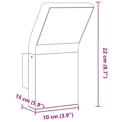 vidaXL Applique murale LED d'extérieur aluminium moulé sous pression