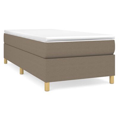 vidaXL Sommier à lattes de lit avec matelas Taupe 100x200 cm Tissu