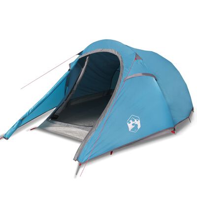 vidaXL Tente de camping tunnel 3 personnes bleu imperméable