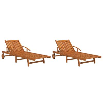 vidaXL Chaises longues lot de 2 Bois d'acacia solide