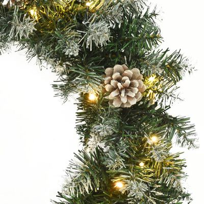 vidaXL Couronne de Noël avec lumières LED Vert 60 cm PVC