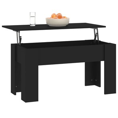 vidaXL Table basse noir 101x49x52 cm bois d'ingénierie