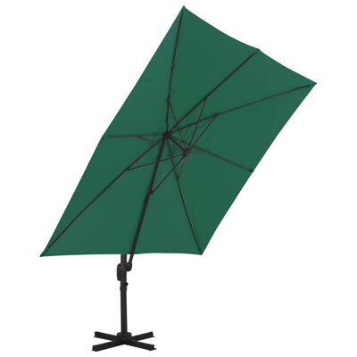 vidaXL Parasol de jardin en porte-à-faux et poteau en aluminium vert