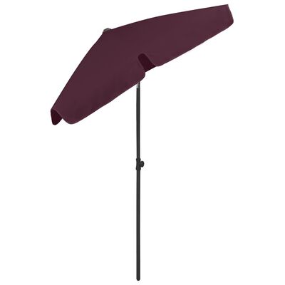 vidaXL Parasol de plage rouge bordeaux 180x120 cm