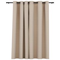 vidaXL Rideau occultant aspect de lin avec œillets beige 290x245 cm