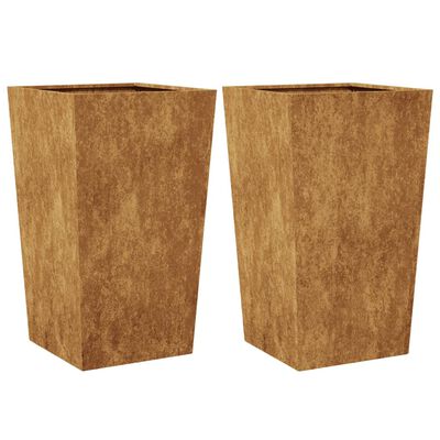 vidaXL Jardinières 2 pcs 45x45x75 cm acier corten