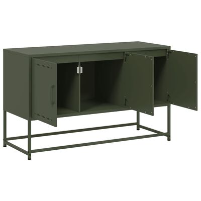 vidaXL Meuble TV vert olive 100,5x39x60,5 cm acier