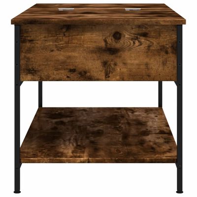 vidaXL Table basse chêne fumé 100x50x50 cm bois d'ingénierie et métal