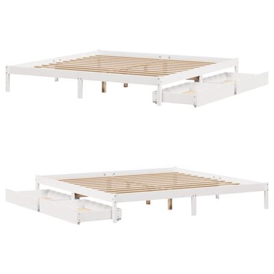 vidaXL Cadre de lit sans matelas blanc 180x200 cm bois massif de pin