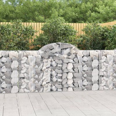 vidaXL Paniers à gabions arqués 3 pcs 200x30x100/120 cm Fer galvanisé