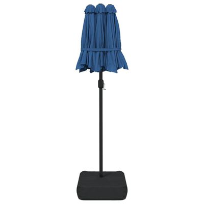 vidaXL Parasol de jardin à double tête avec LED bleu azuré 316x240 cm