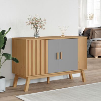 vidaXL Buffet OLDEN gris et marron 114x43x73,5 cm bois massif de pin