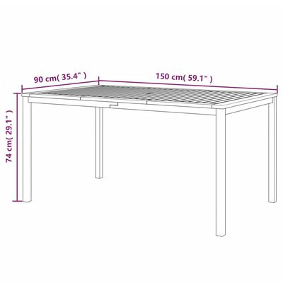 vidaXL Ensemble à manger d'extérieur 5 pcs et coussins Acacia solide