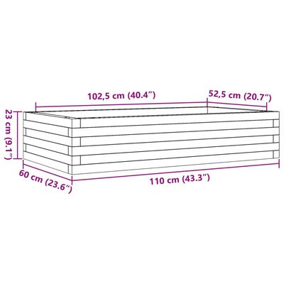 vidaXL Jardinière 110x60x23 cm bois de pin massif