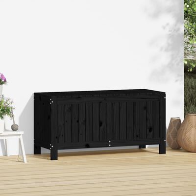 vidaXL Boîte de rangement de jardin Noir 108x42,5x54cm Bois massif pin