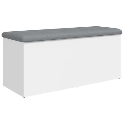 vidaXL Banc de rangement blanc 102x42x45 cm bois d'ingénierie