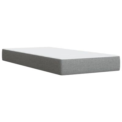 vidaXL Sommier à lattes de lit avec matelas Gris clair 90x200 cm Tissu