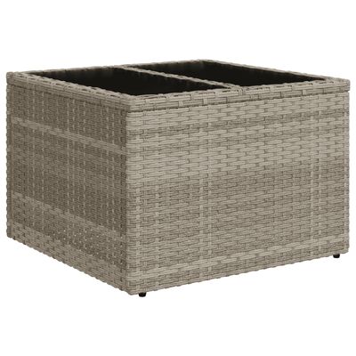 vidaXL Salon de jardin 11 pcs avec coussins gris clair résine tressée