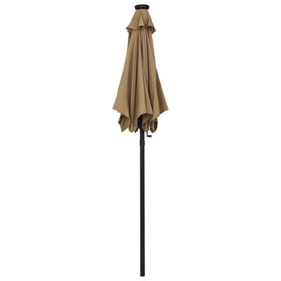 vidaXL Parasol de jardin avec lumières LED taupe 200x211 cm aluminium