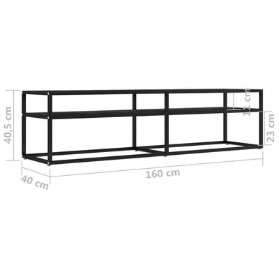 vidaXL Meuble TV Marbre noir 160x40x40,5 cm Verre trempé