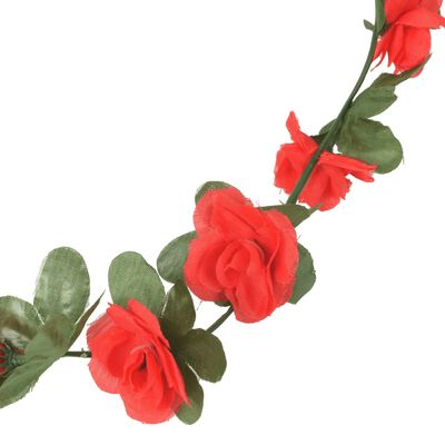 vidaXL Guirlandes de fleurs de Noël 6 pcs rouge 250 cm