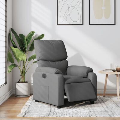 vidaXL Fauteuil inclinable électrique Gris foncé Tissu