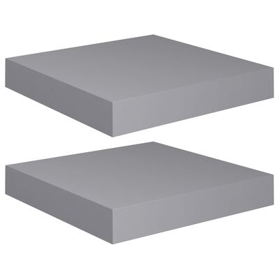 vidaXL Étagères murales flottantes 2 pcs gris 23x23,5x3,8 cm MDF