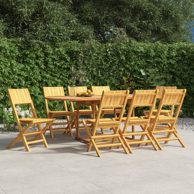 vidaXL Chaises de jardin pliantes lot de 8 47x61x90cm bois massif teck