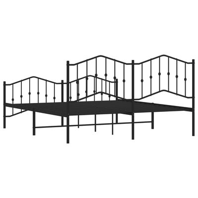 vidaXL Cadre de lit métal sans matelas avec pied de lit noir 183x213cm