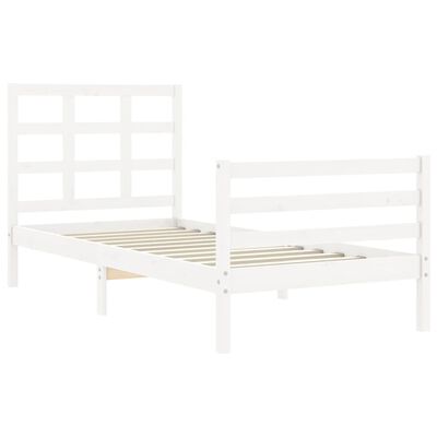 vidaXL Cadre de lit sans matelas blanc 90x200 cm bois massif