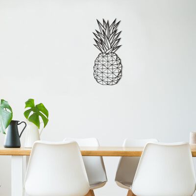 Homemania Décoration murale Ananas 22x55 cm Acier Noir