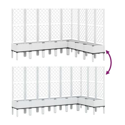 vidaXL Jardinière avec treillis blanc 200x160x142 cm PP