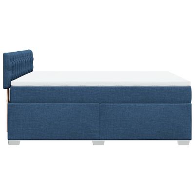 vidaXL Sommier à lattes de lit avec matelas Bleu 160x200 cm Tissu