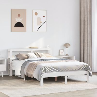 vidaXL Cadre de lit avec tête de lit sans matelas blanc 120x190 cm