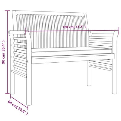 vidaXL Ensemble à manger d'extérieur 3 pcs et coussins Acacia solide