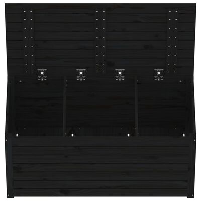 vidaXL Boîte de jardin noir 101x50,5x46,5 cm bois massif de pin