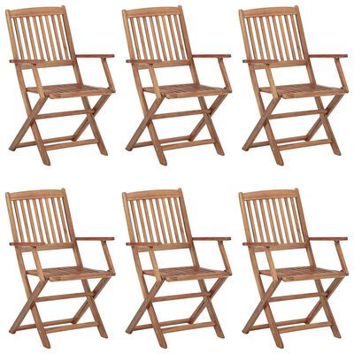 vidaXL Chaises pliables de jardin lot de 6 avec coussins Bois d'acacia