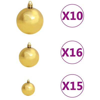 vidaXL Sapin de Noël artificiel articulé 300 LED et boules 240 cm