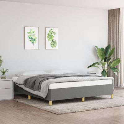 vidaXL Cadre de lit Gris foncé 160 x 200 cm Tissu